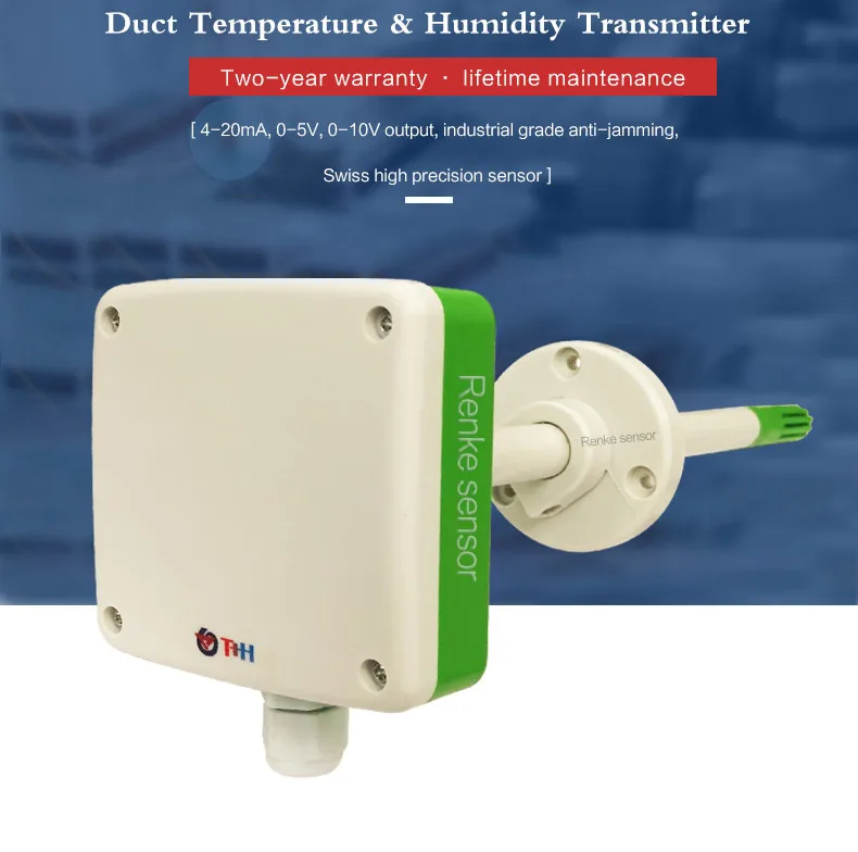 Metal Temperature And Humidity Transmitter Pipeline Sensor T&H Probe 0-10V 