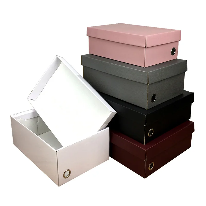 

Wholesale Cardboard Packaging For Wide Toe Shoe Paper Box With Handle Custom Logo Shoe Box