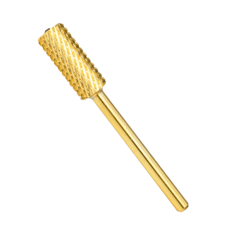

Small Barrel Bit Crystal Smooth Top 3/32" Tungsten Carbide Acrylic Nail Gold 3XC XXC XC C M F Safety Nail Drill Bit