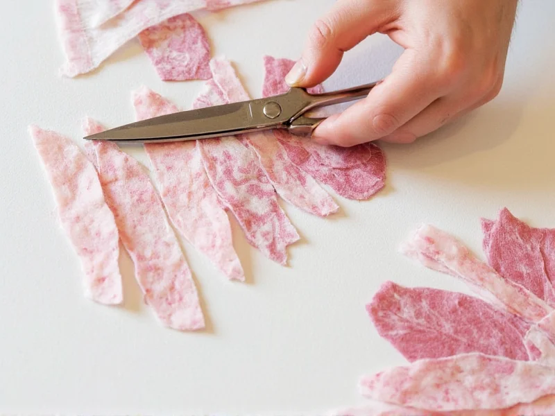 Hand-cutting fabric scraps for DIY patches