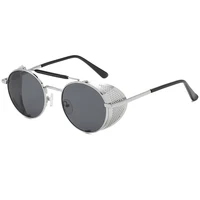 

Superhot Eyewear 11461 Gothic Side Shield Round Metal Steampunk Sunglasses
