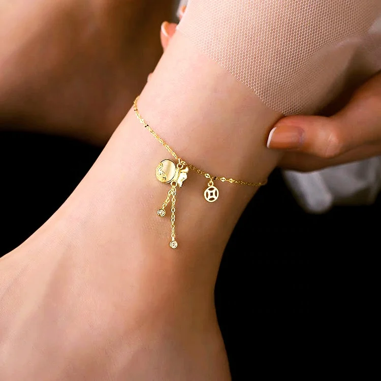 

New 925 sterling sliver ankle bracelet for women Foot Jewelry Inlaid Zircon Anklets on a Leg Personality Gifts