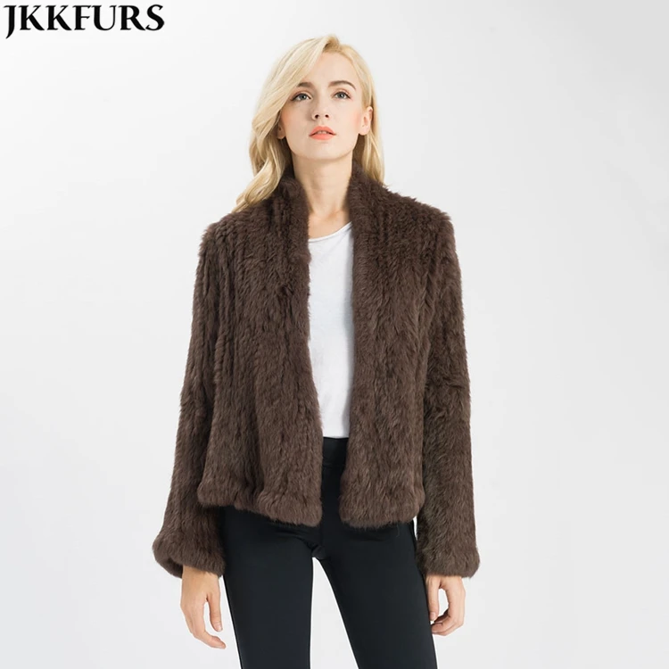 

Women Thick Knitted Real Rex Rabbit Fur Jacket Women Winter Warm Coat Fashion Lady Fur Coat, Accept customized color