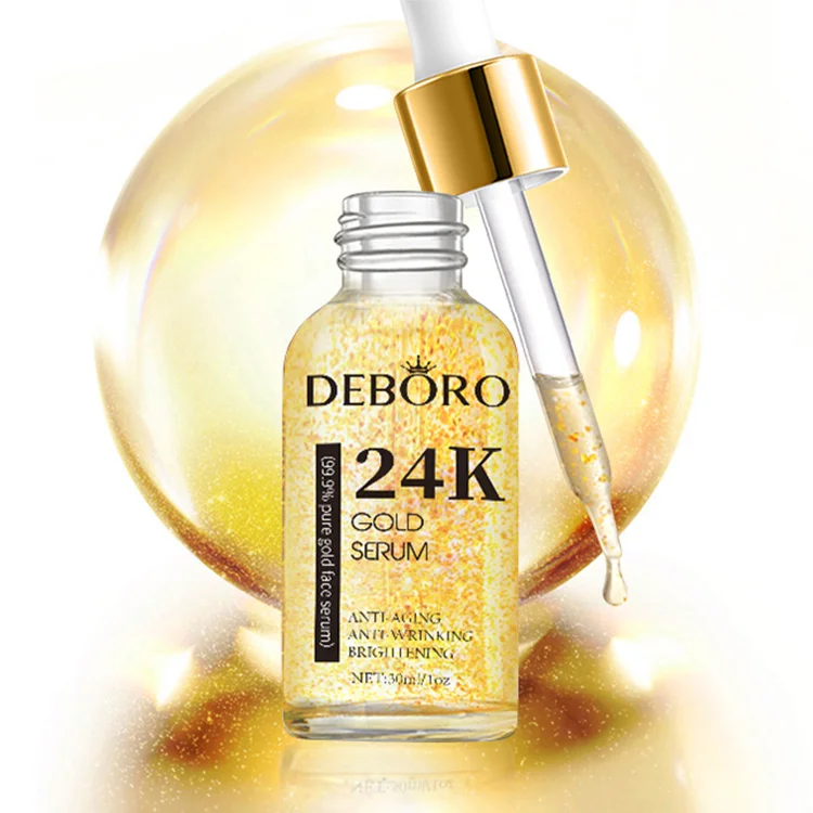 

24 K Gold Anti-Wrinkle Anti-Aging Serums Reducing Fine Lines Nourishing 24k pure gold face whitening serum