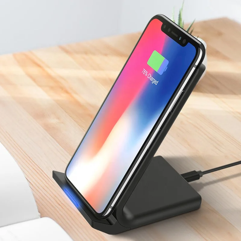 

DHL Free Shipping 1 Sample OK 10W Universal Vertical QI Wireless Phone Fast Charger Smart Portable Design Wireless Charger, Black & white