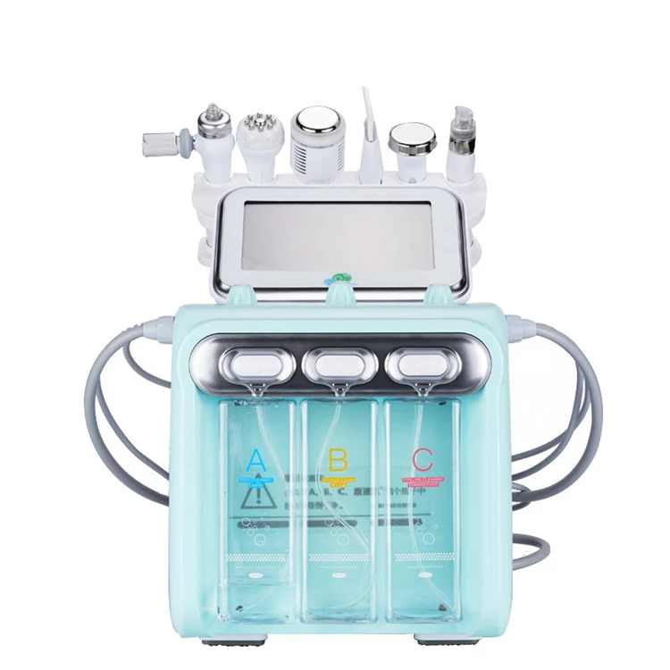 

Pro 6 in 1 Hydra Dermabrasion Aqua Peel Clean Skin Care BIO Light RF Vacuum Face Cleaning Hydro Water Oxygen Jet Peel Machine