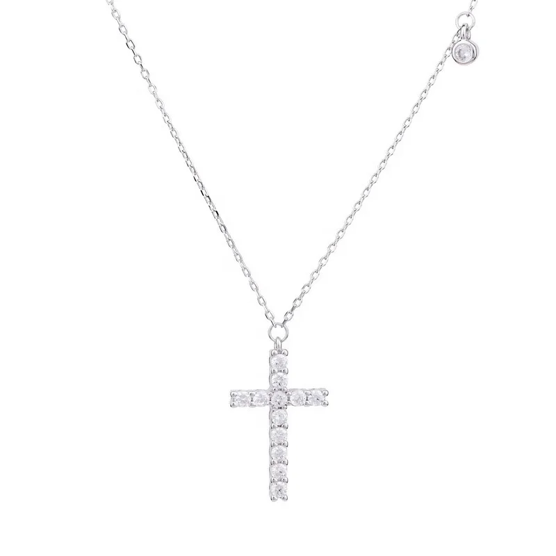 

Hot Selling Style Cross Shape Sterling Silver Jewelry Necklace