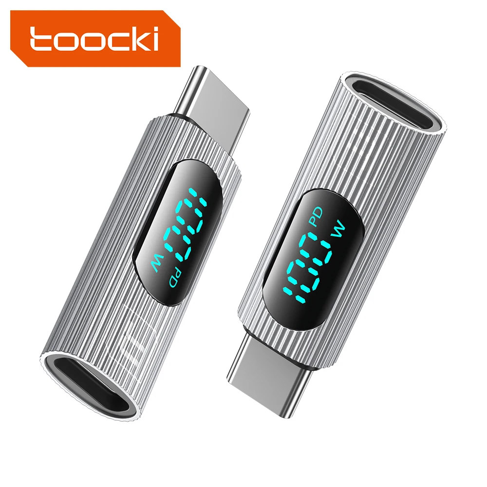 

Toocki new spot aluminum alloy Type-C OTG 100W adapter digital display usb type c cable for phone