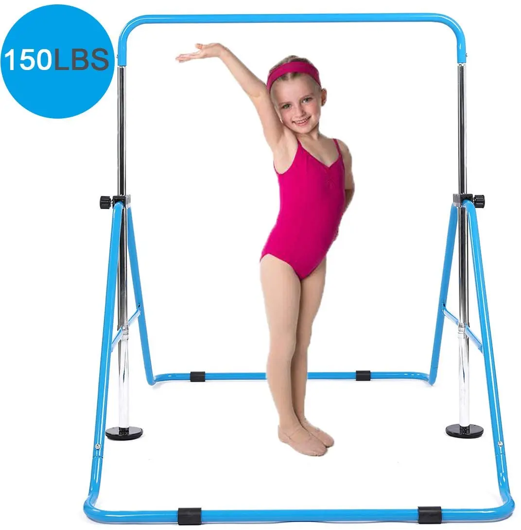 

Gymnastics Bar Kids Gymnastic Equipment for Home Folding Junior Training Bars Expandable Kip Bar for 3-7 Years Old Children, Any