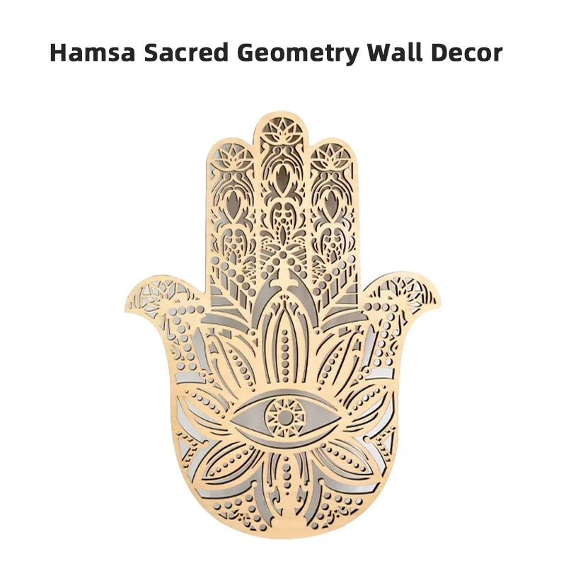 Wall Art MDF Crystal Grid Sacred Spiritual Wall Decor Cutout