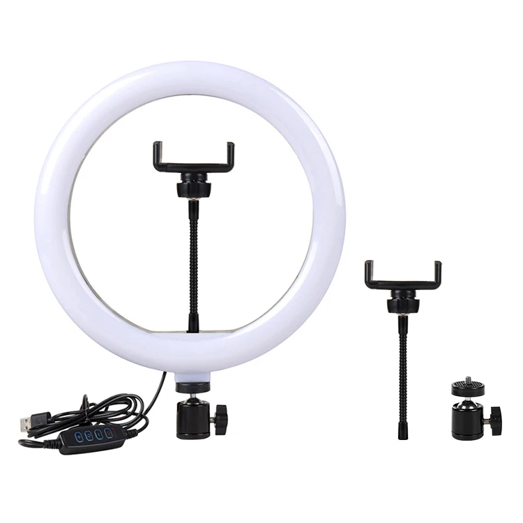 

12 Inch Dimmable Anillo de luz con soporte para tripode LED Ring Light with tripod Stand Phone Holder for Selfie Live Streaming, Black