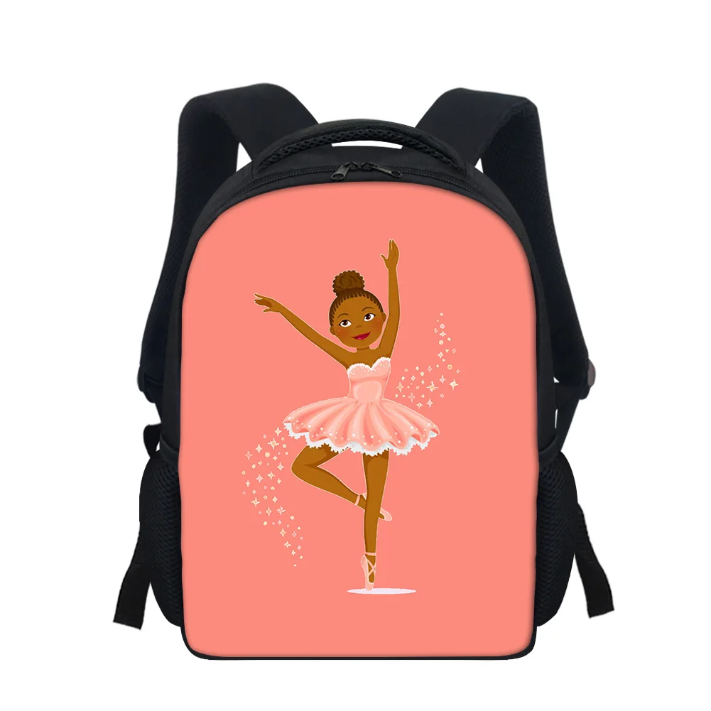 

Ballet Dancer Girl Black Ballerina Cartoon Pattern Pre School Bags Kids Backpack Toddler Small Bag Pack Kindergarten Bookbags, Customized color