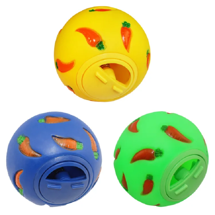 

Pet rabbit leaky snack ball hamster dragon cat guinea pig small animal toy adjustable switch food leaking pet toys, Yellow, red