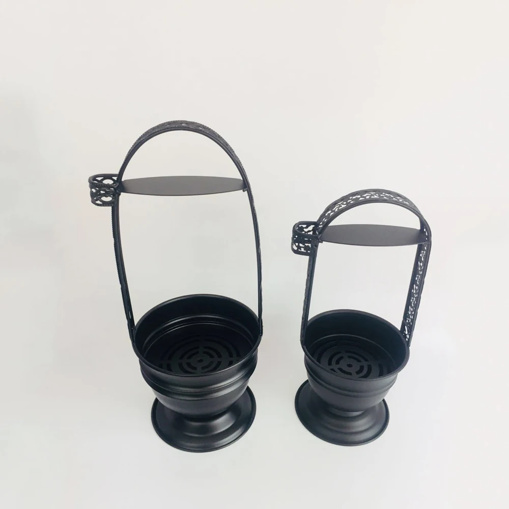 

Hintcan high quality shisha hookah accessories black coal storage small and large size metal hookah charcoal holder basket