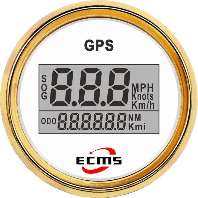 Marine Boat Auto GPS Digital Speedometer Odometer Gauge MPH KMH Knots 52mm 316L