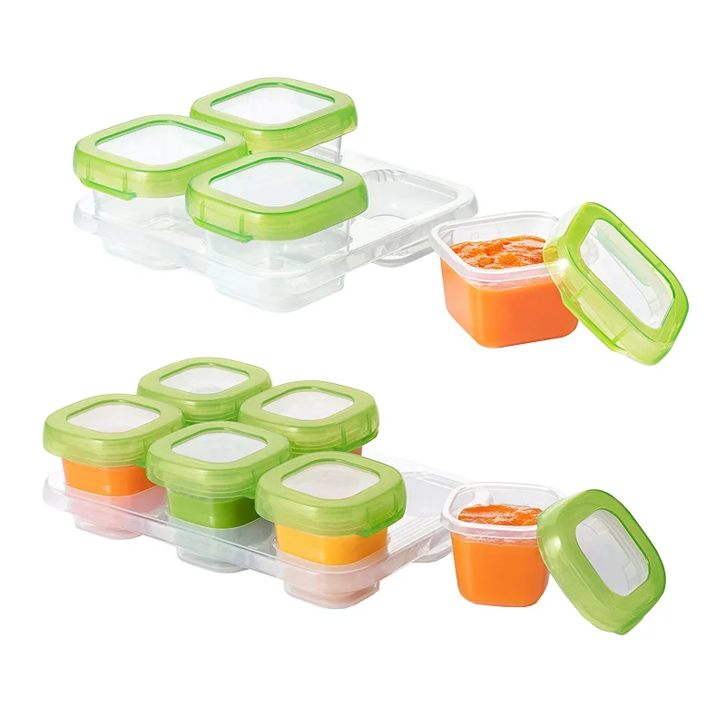 

Freshness Freezer Baby Blocks Food Storage Containers 6 Container Set Leak Proof Baby Snack Jars