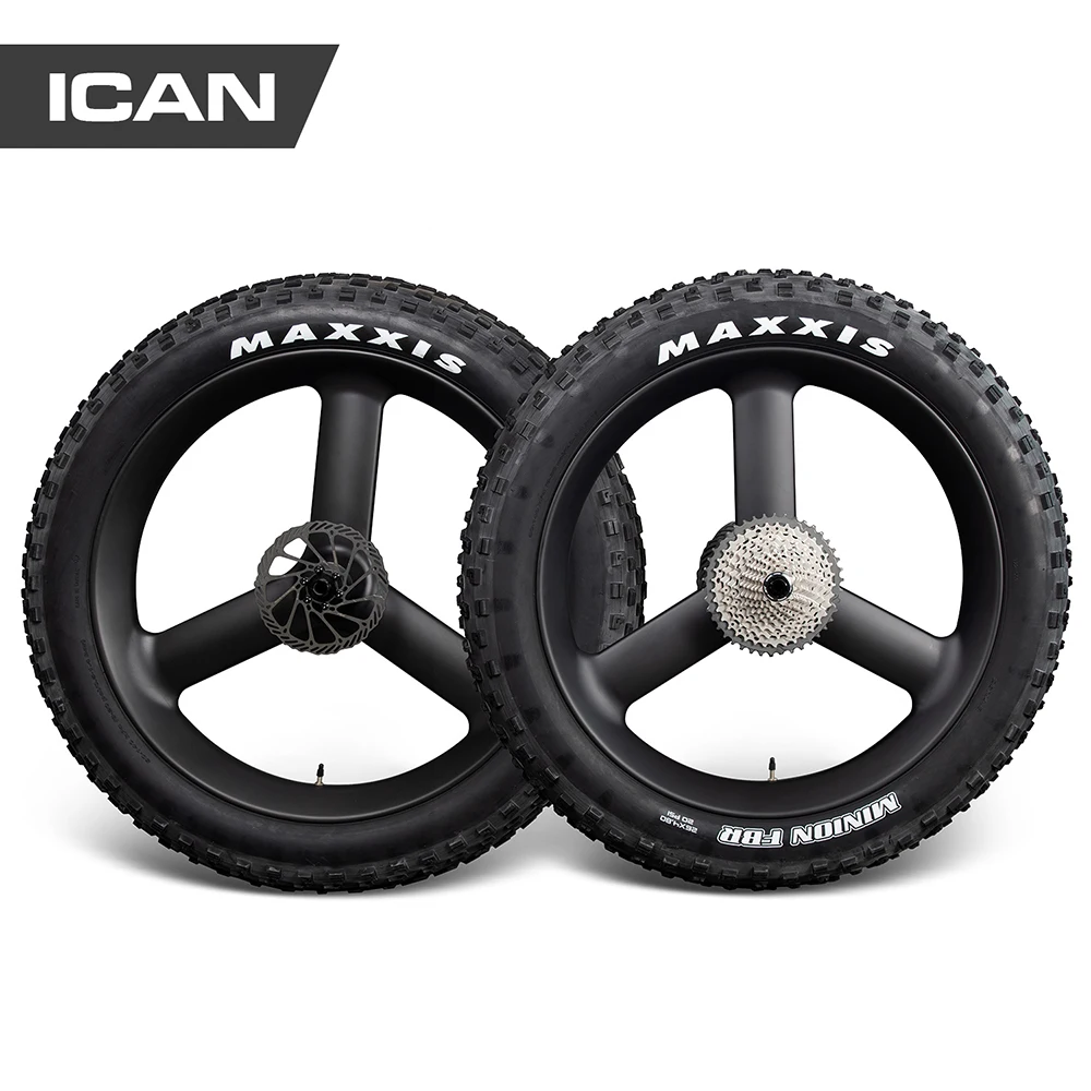 

ICAN 26inch 90mm 3S Fat bike wheels clincher tubeless ready snow bike tri spokes wheel MAXXIS MINION Fat 4.8inch tires, Request