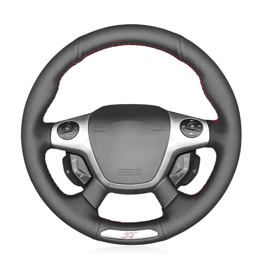 

Car Accessories Custom Hand Sewing Artificial Leather Steering Wheel Cover for Ford Focus ST 2013