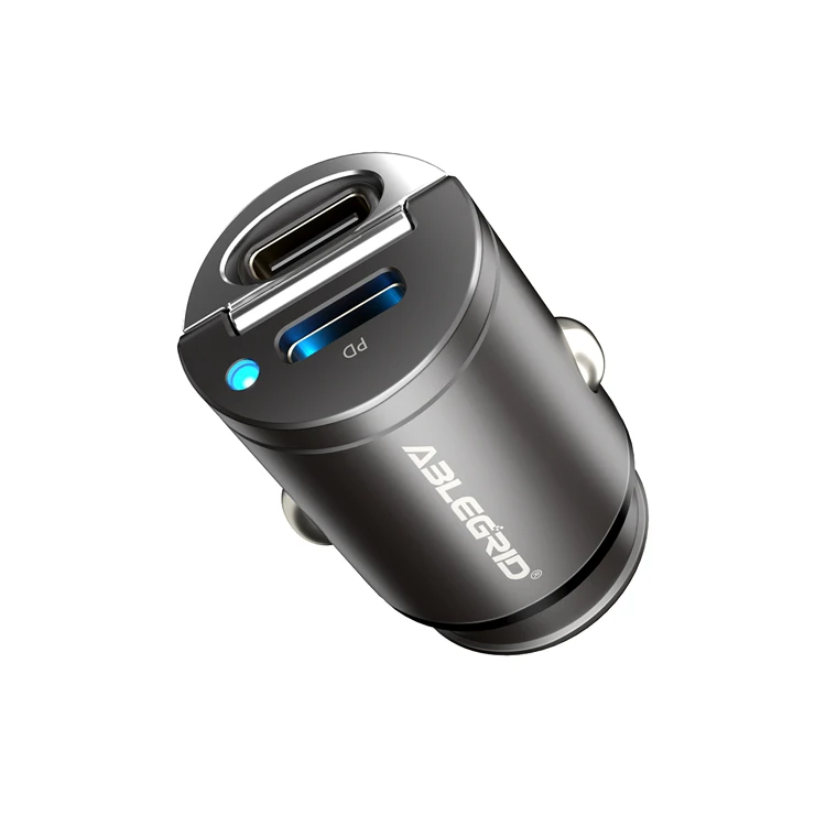 

30w car charger adapter pd fast charging dual usb metal charger