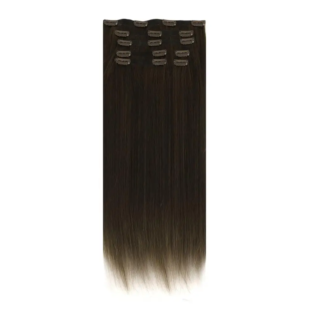 

Free Sample Neitsi 7Pcs/Set 100g Seamless PU Clip on Human Hair Extensions Straight Clip-ins pu clip in hair extensions