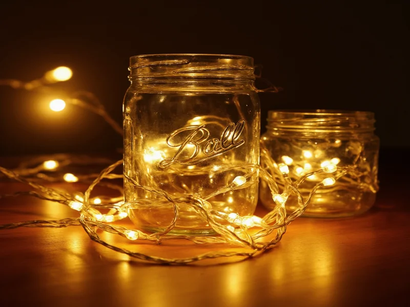 DIY mason jar string lights with fairy bulbs