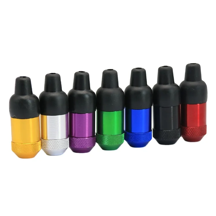

TOBACCO snuff device small multicolor length 53MM snuff bottle smoking set metal rubber pacifier pipe