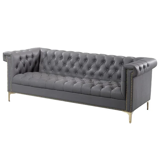 
Hot Sell Living Room PU Leather Chesterfield Sofa 