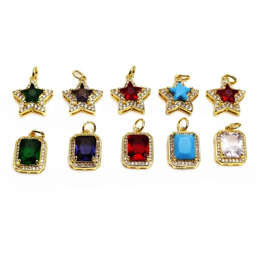 

Paso Sico Popular Star Octagon Stone Zircon Diamond DIY Accessories Pendant Dangle Nail Art Charms for Manicure Jewelry