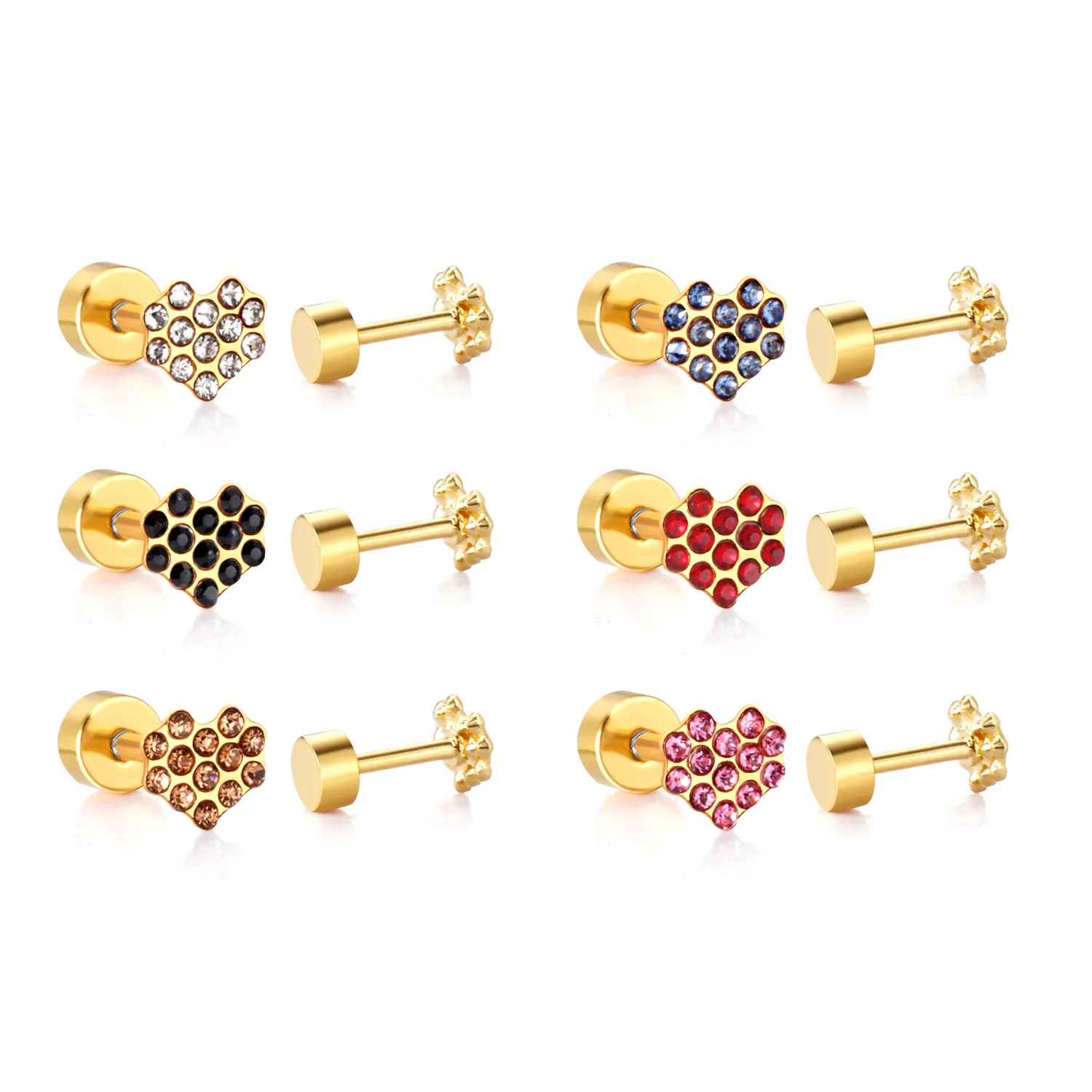 

Fashion Jewelry Earring Stainless Steel Popular Screw Back Stud Earrings for Unisex