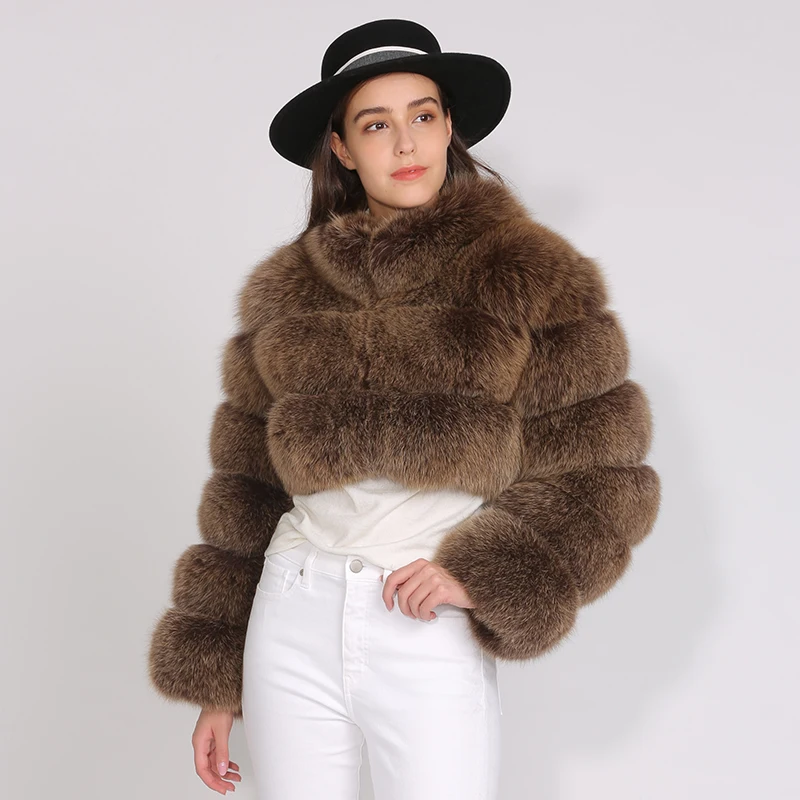 fox fur coat brown