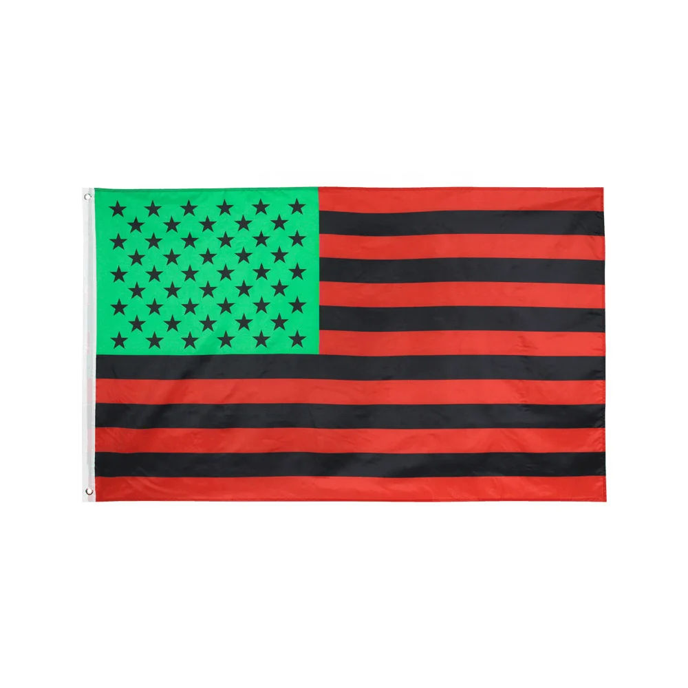 

Custom polyester flags 3x5ft stock red black green american afro pan african country flag