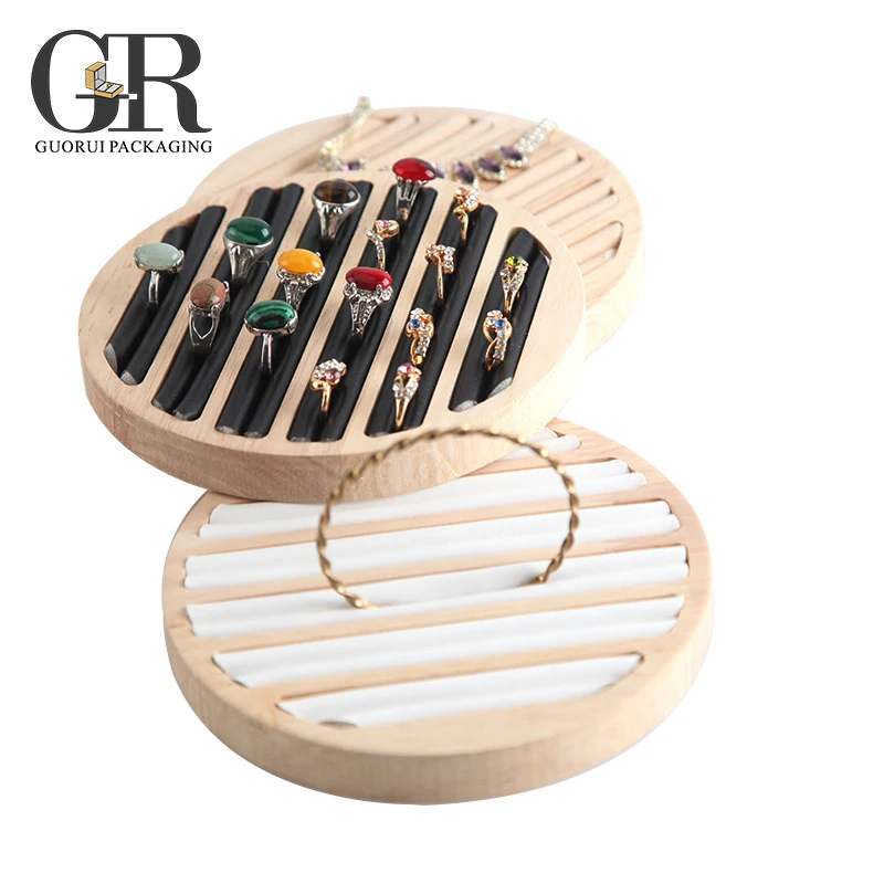 

Guorui Solid wood ring frame bracelet display stand ring display board storage box jewelry display props wholesale, Customized