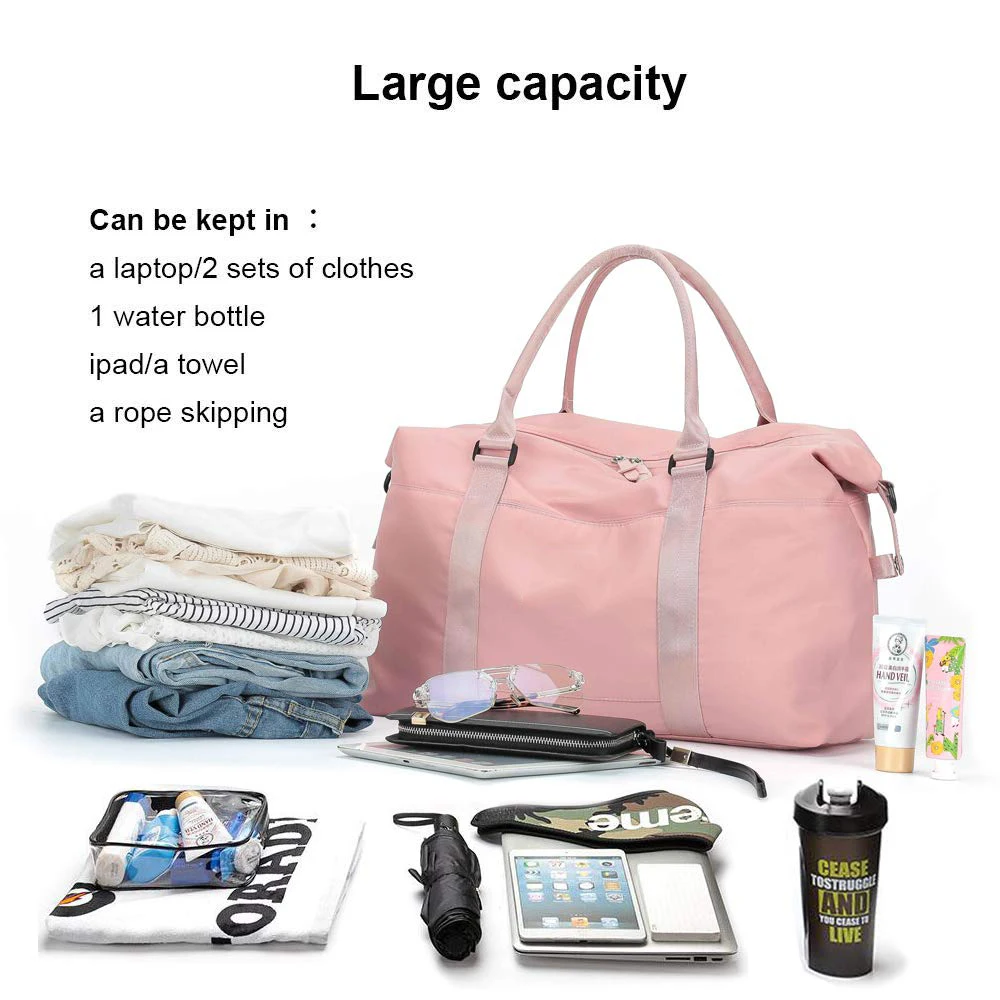 Romantic Pink Women Ladies Airline Travel Handbag Trip Gym Tote Bag ...