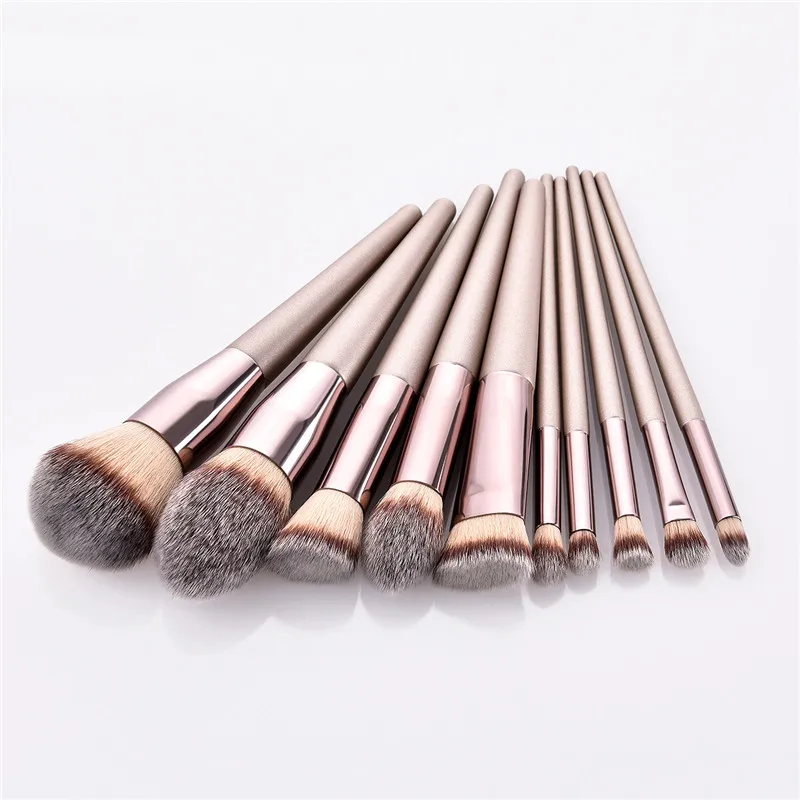 

10PCS High Quality Rose Gold Cosmetic Makeup Brushes Professional Make Up Set Low MOQ