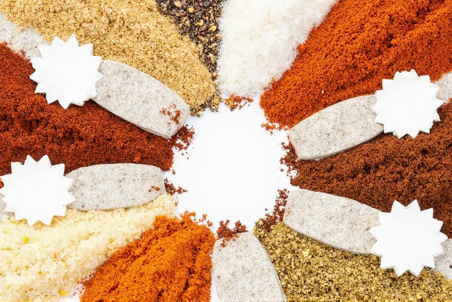 Popular American spices arranged in a wooden tray