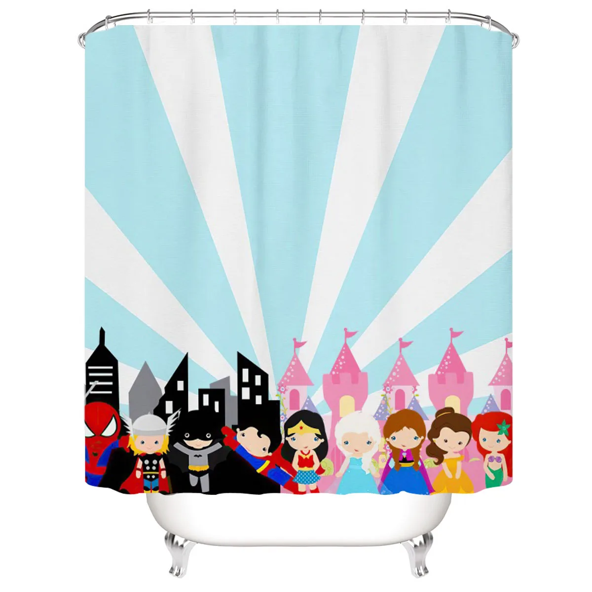 

Various styles and types of cartoon animation patterns are waterproof mildew resistant shower curtain