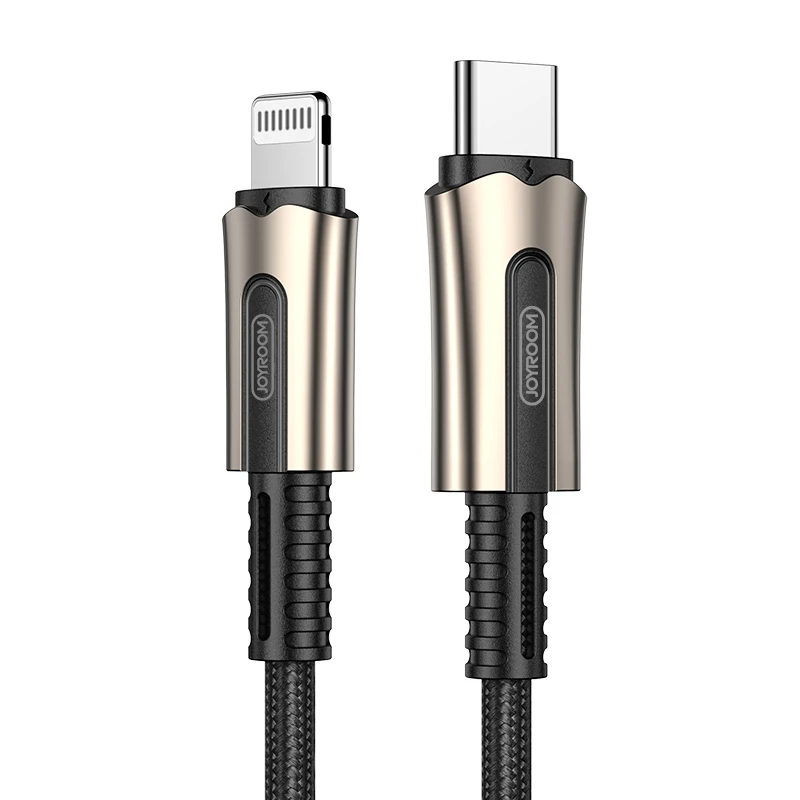 

Joyroom M409 MFI certified 3A 18W PD Fast Charging data transmission zinc alloy nylon braided Lightning cable for iphone 8 above