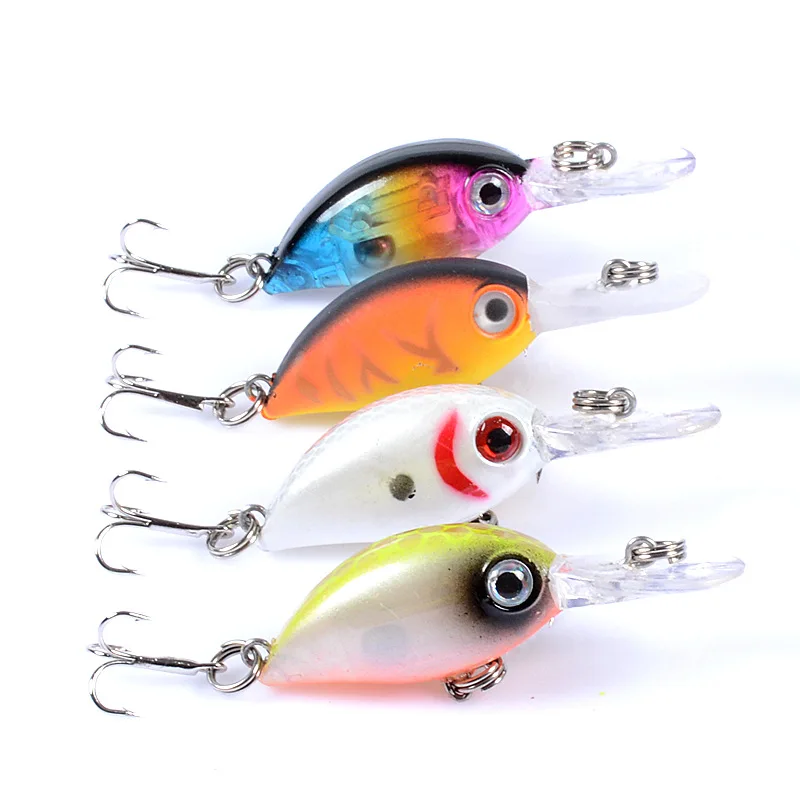 

Factory 5.2cm 3.8g top water fishing lures crankbait for fishing, 4 color