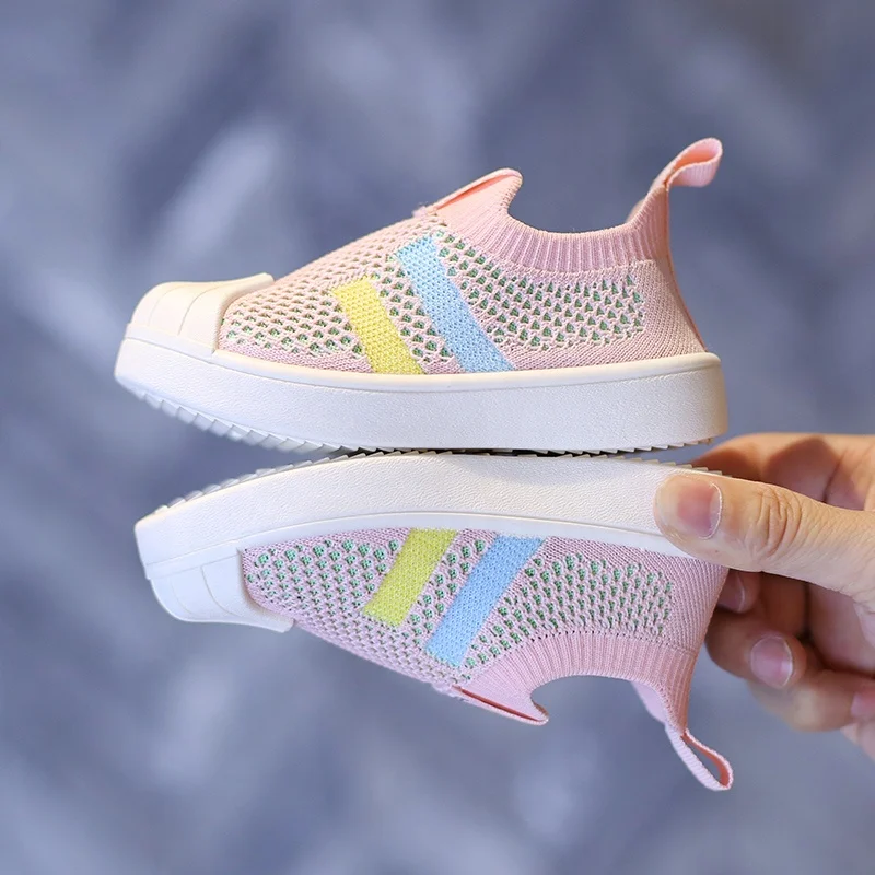 

2020 factory wholesale soft sole fly knitting 2-6 years baby boys and girls shoes