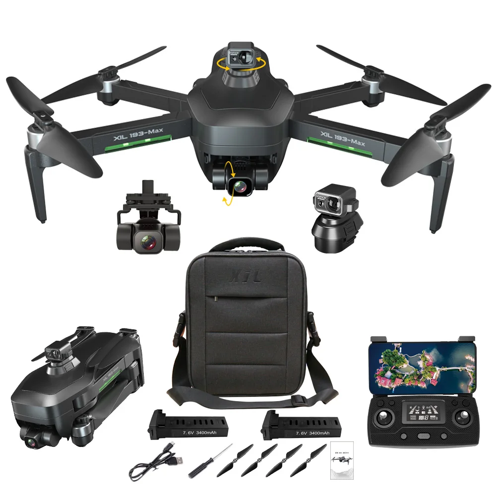 

Stock supply High quality 193 Max 4K Camera drone 3 Axis Gimbal With Obstacle Avoidance VS SG906 MAX For Adults in 2 Batteries