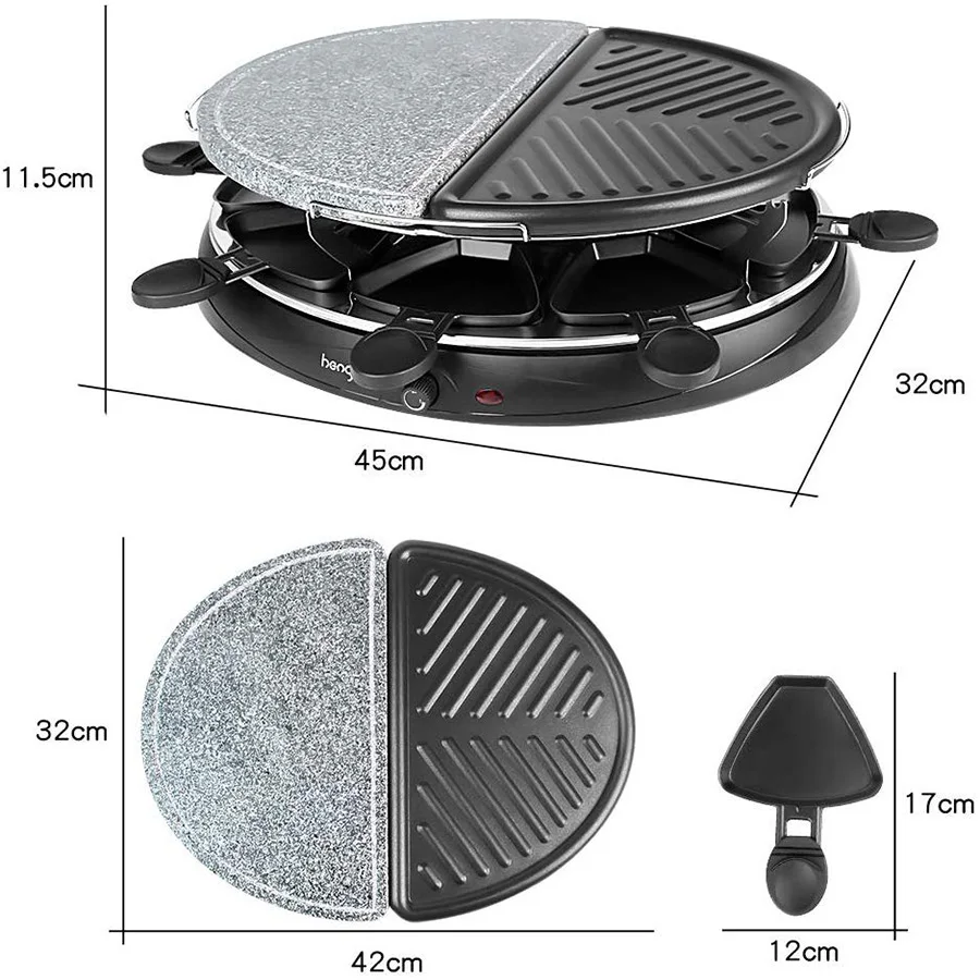 
Stone Non-Stick Griddle Plate 1300W Smokeless Indoor BBQ Table Electric Grill Korean Barbecue Raclette Grill 