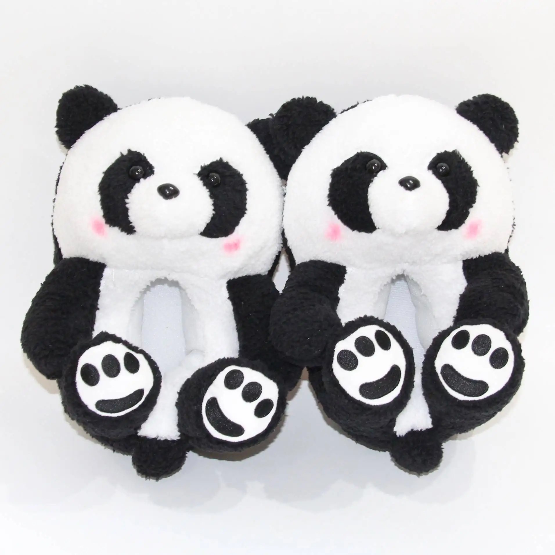 

3 style panda polar bear kids teddy bear slippers plush for women, Picture