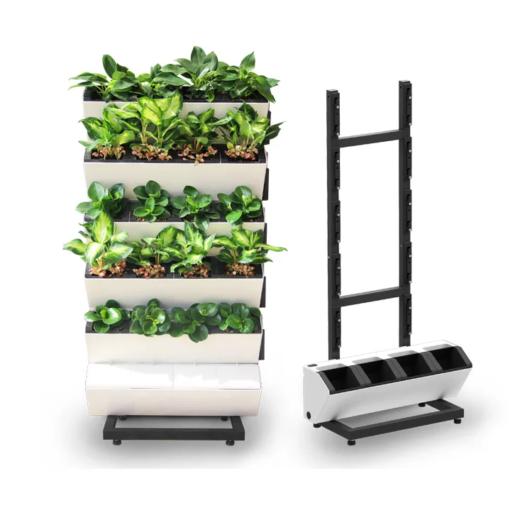 

GreenSun Planters Hydrofalls Tower Garden Hydroponic Trays, Ivory, lime, black