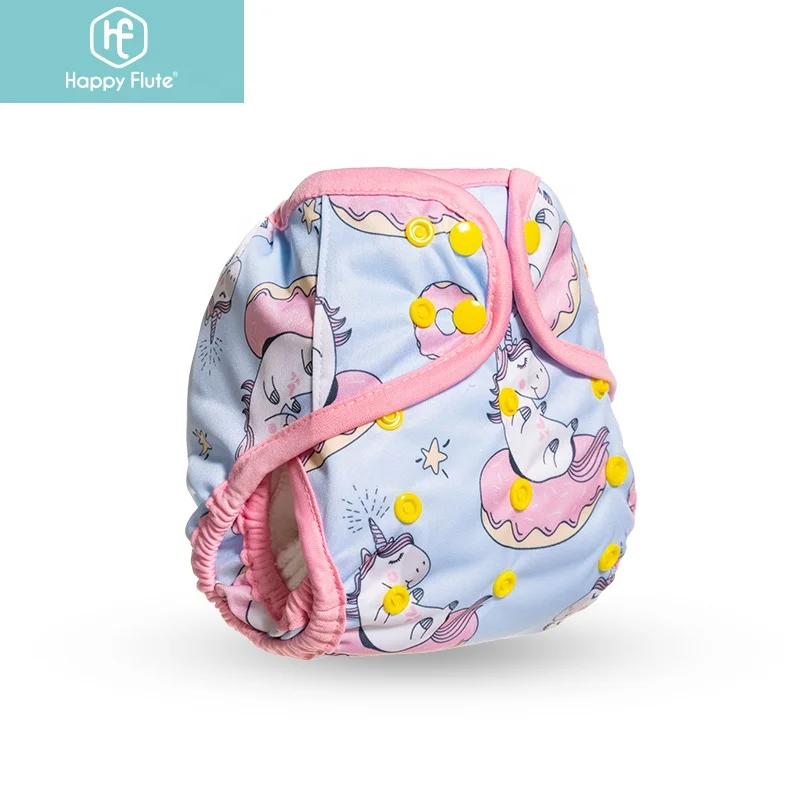

HappyFlute Waterproof PUL Double Leg Gussets Baby Nappy Washable cloth diaper cover, Colorful printed
