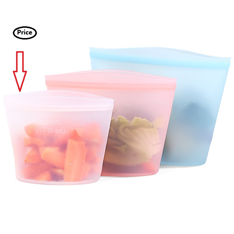 

In Stock BPA Free Reusable Container Food Grade Silicone Container Bag