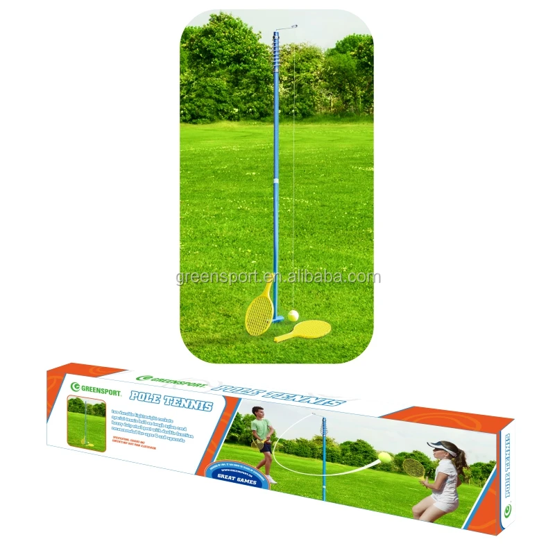 

Hot selling METAL rotor spin tetherball set swing tennis pole tennis tennis trainer, Blue, yellow, white