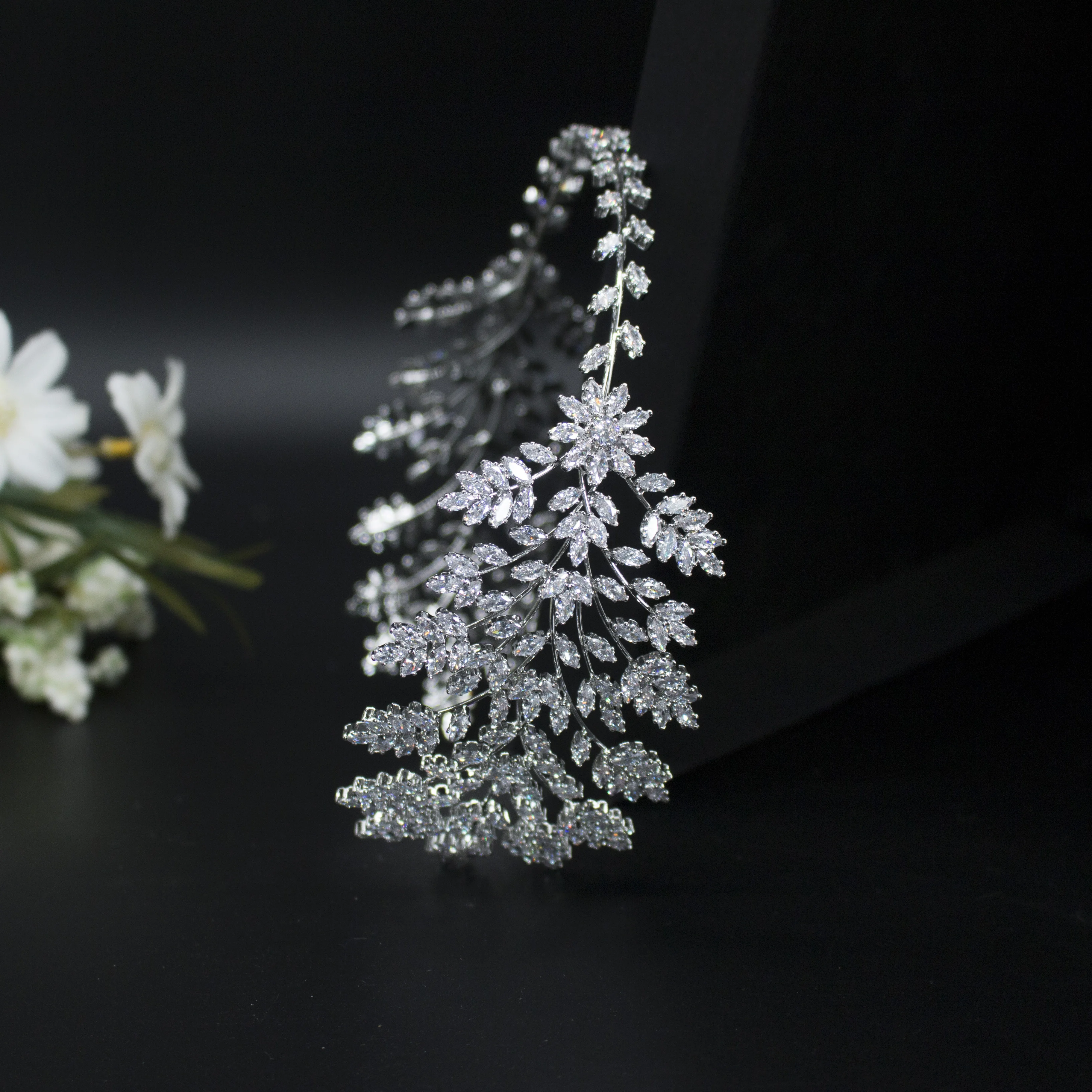 

GS0186 Hot sale elegant bridal hair accessories korean cubic zirconia tiaras and crowns wedding, Sliver/gold