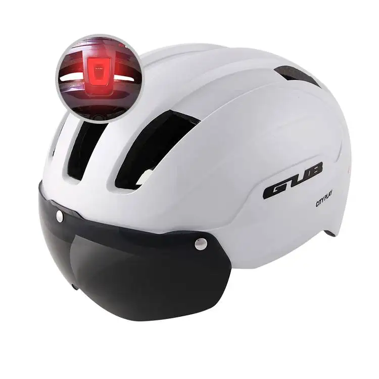 

2021 road City dirt mountain Urban unisex LED Light Sports Helmet Urban Cycling Bicycle bike Helmet, White