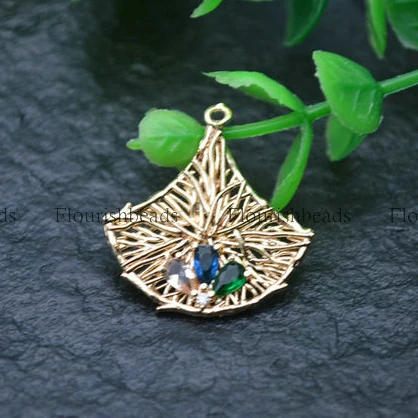 

Anti-fading Gold plating Metal Ginkgo Leaf Charms DIY Earring Making Supplies Jewelry Findings