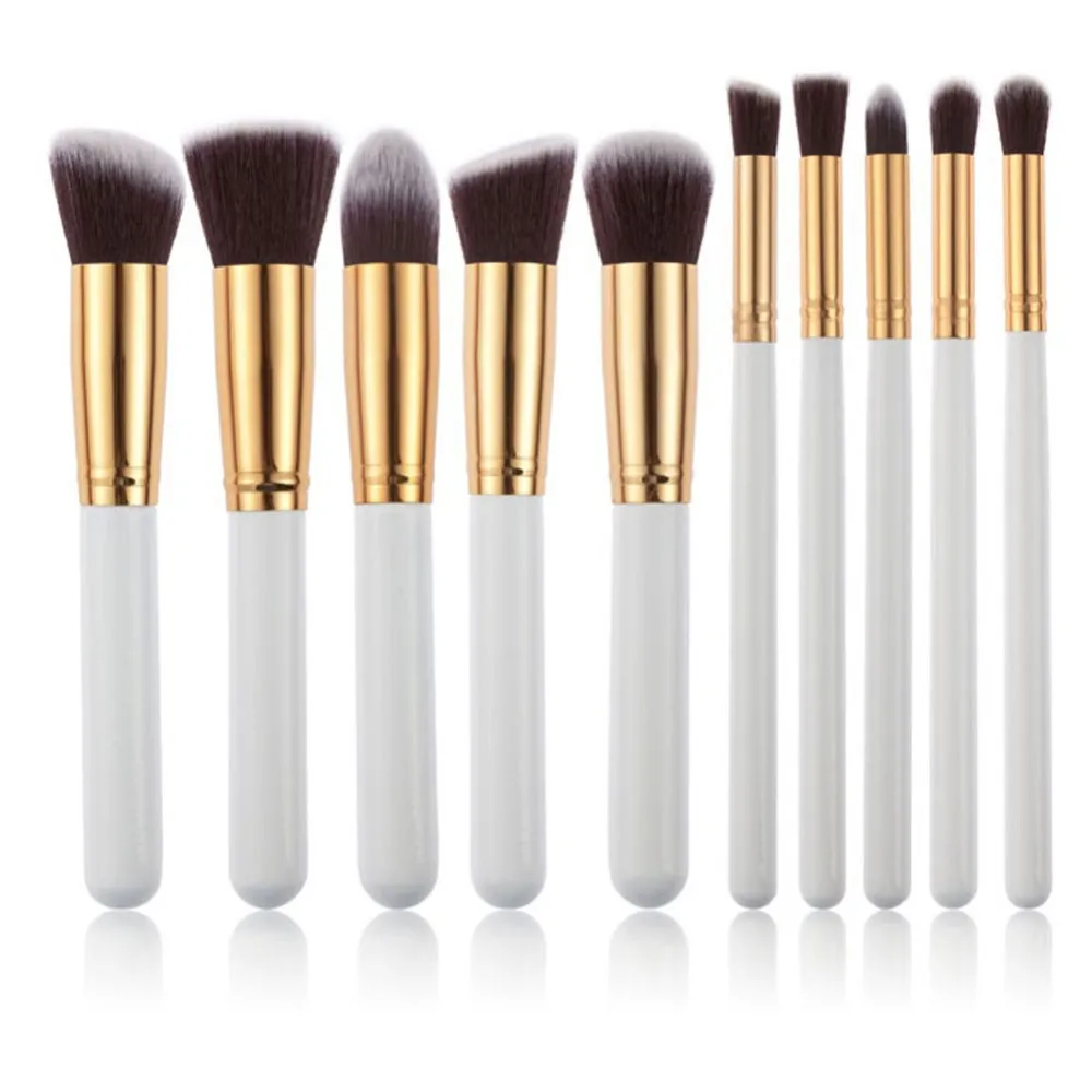 

Makeup Brushes Tool Set 10pcs Professional Powder Foundation Eyeshadow Make Up Brushes Cosmetics Soft Synthetic Hair, Black,pink,white